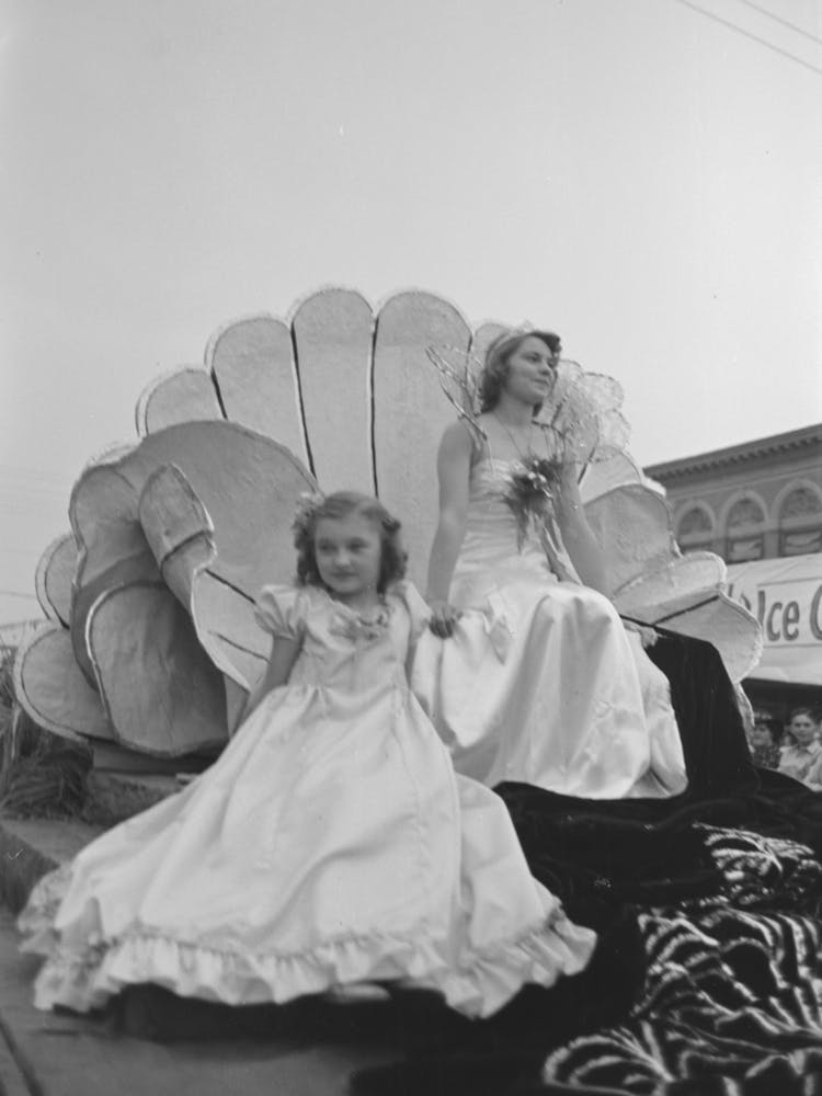 Untitled Photo, Possibly Related To Queen And Attendant On Float, National Rice Festival, Crowley, Louisiana By