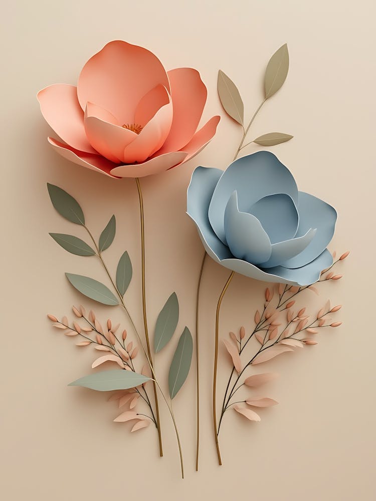 Modern Pastel Flower Illustration