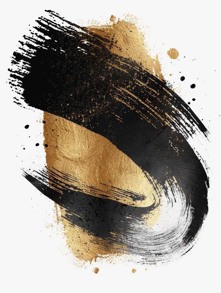 Black And Gold Brush Strokes 12