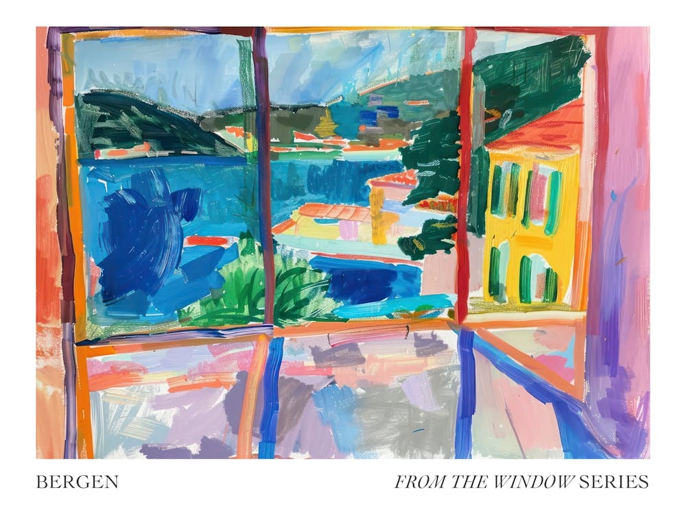 Bergen From The Window Series Poster Painting 1