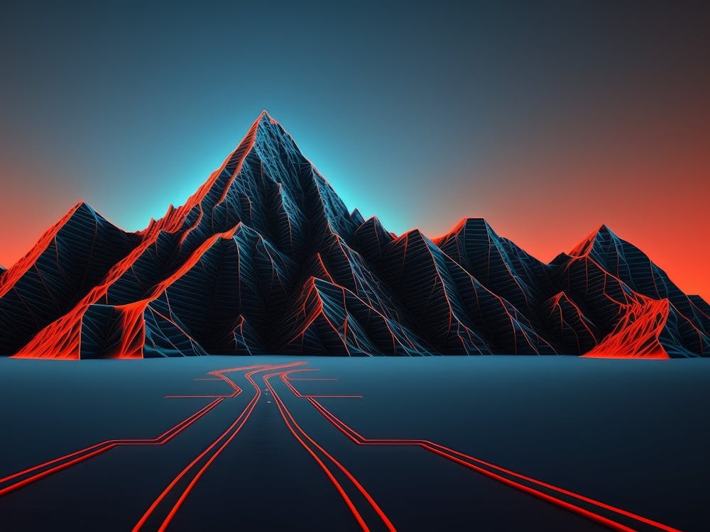 Montagne Dans Un Paysage Abstrait
