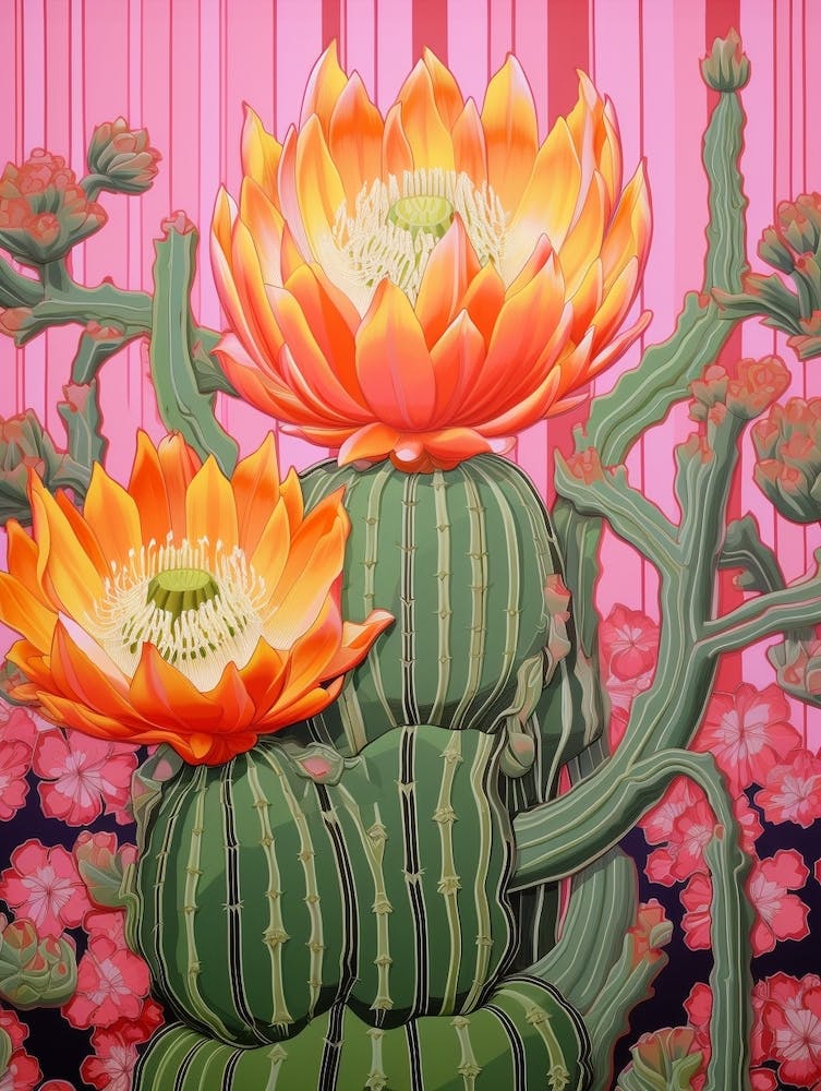 Mexican Style Cactus Illustration Gymnocalycium Cactus 4