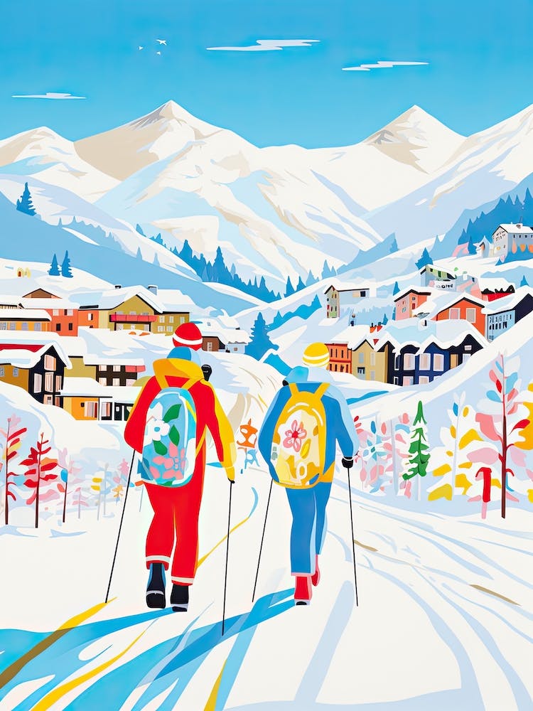 Kitzbuhel   Austria, Ski Resort Illustration 0