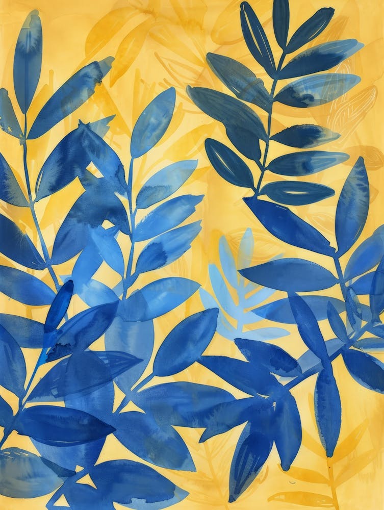 Blue And Yellow Leaves 4