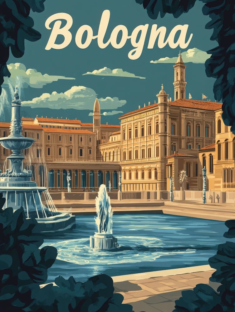 Aihrgdesign Ein klassisches 1960er Reiseplakat für Bologna Showcas 20496385 08a3 4f43 859b 32b0508a3697 1