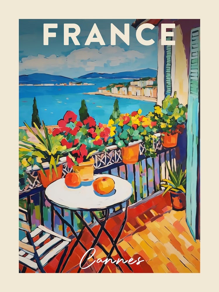 Cannes France 8 Fauvist Painting  Travel Poster