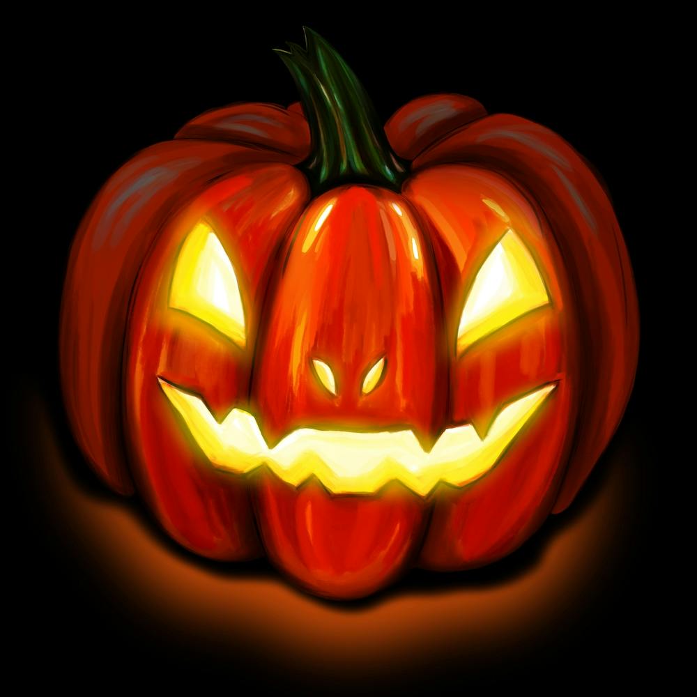 A Halloween pumpkin.