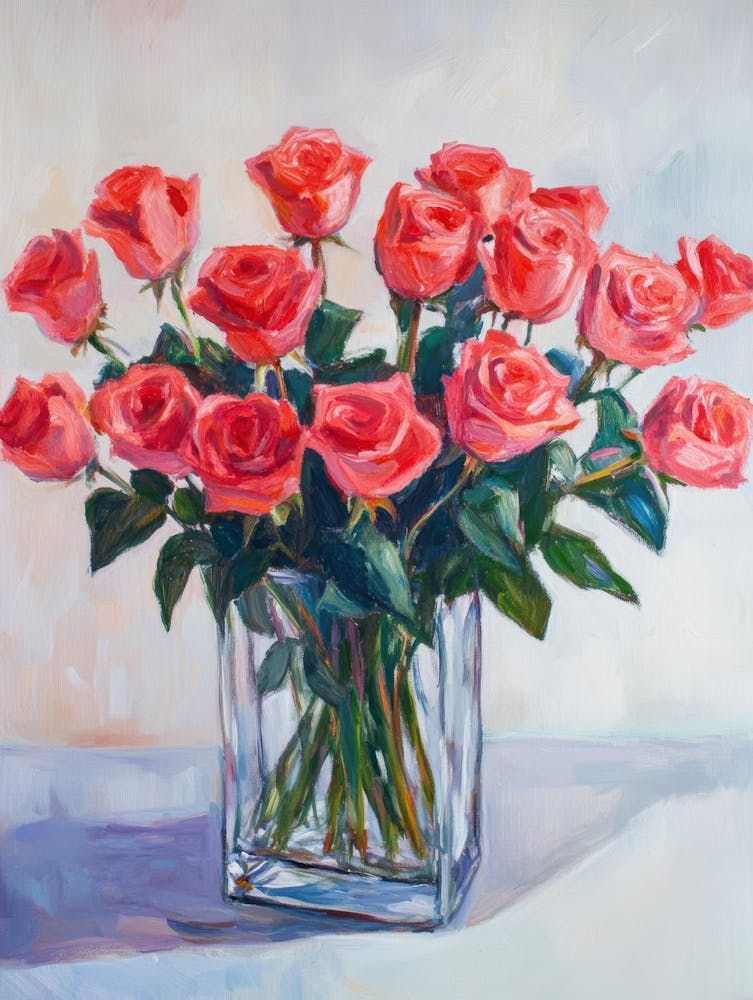 Red Roses In A Vase 1
