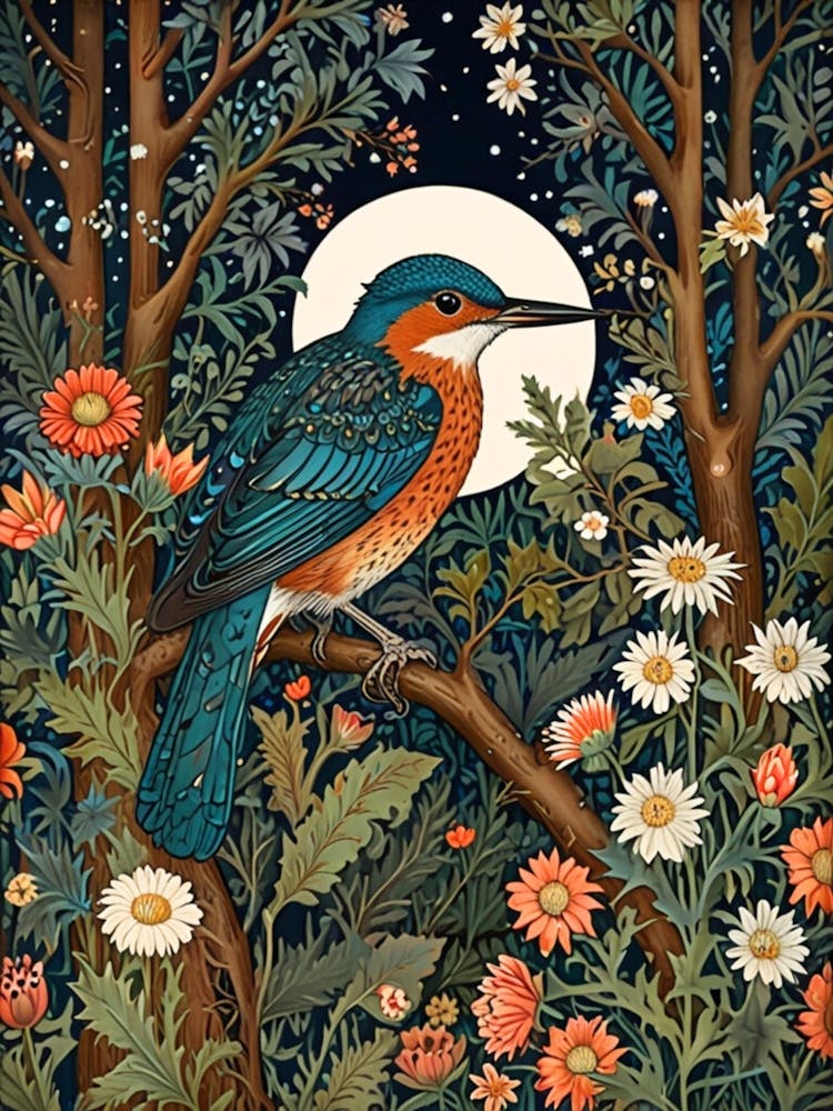 William Morris Kingfisher In The Forest