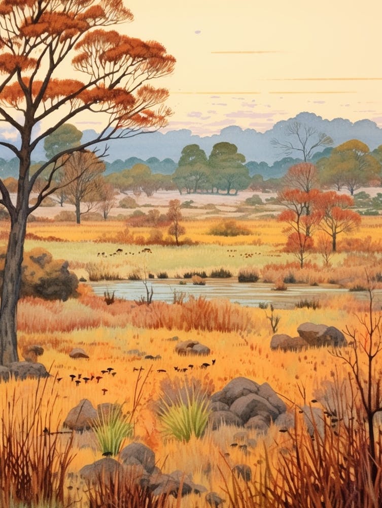 Autumn National Park Painting Ranthambore National Park India 2