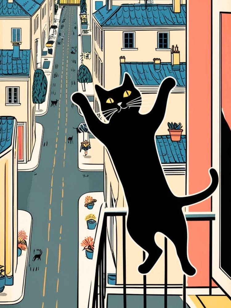 Cat On Balcony 2