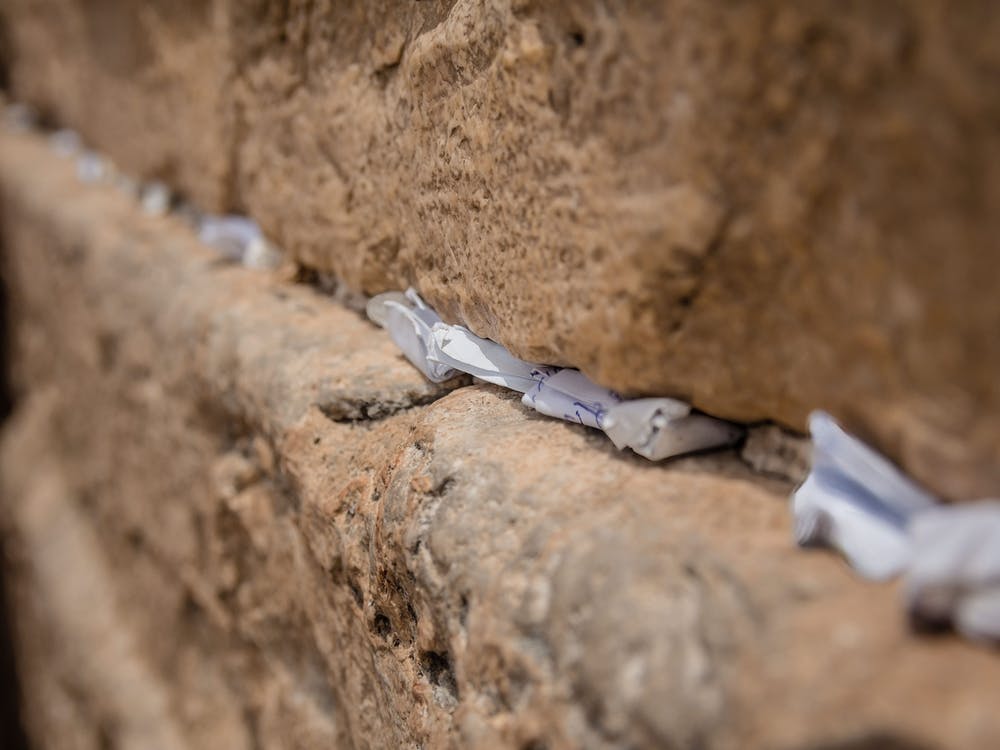 Notes To God In The Cracks Between The Bricks Of The Western Wall In The Old City Of Jerusalem Israel 1