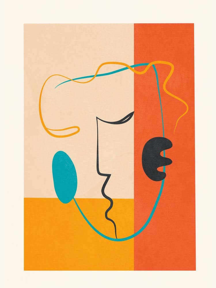 Abstract Face Line Design 04