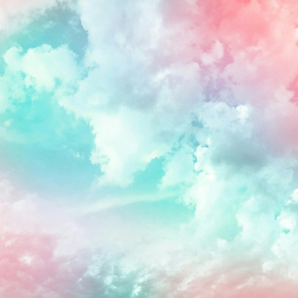 Surreal Dreamy Candy Sky Pastel Pink Aqua