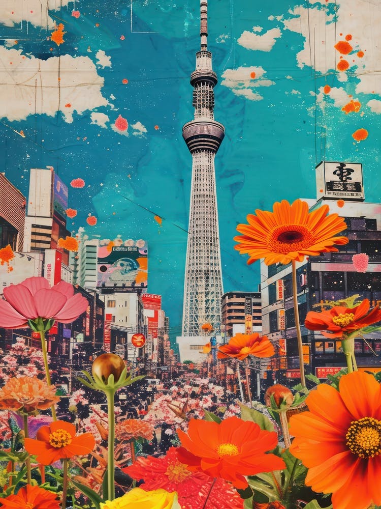 Osaka   Floral Retro Collage Style 4