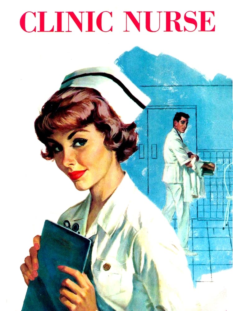 Clinic Nurse, Vintage Poster
