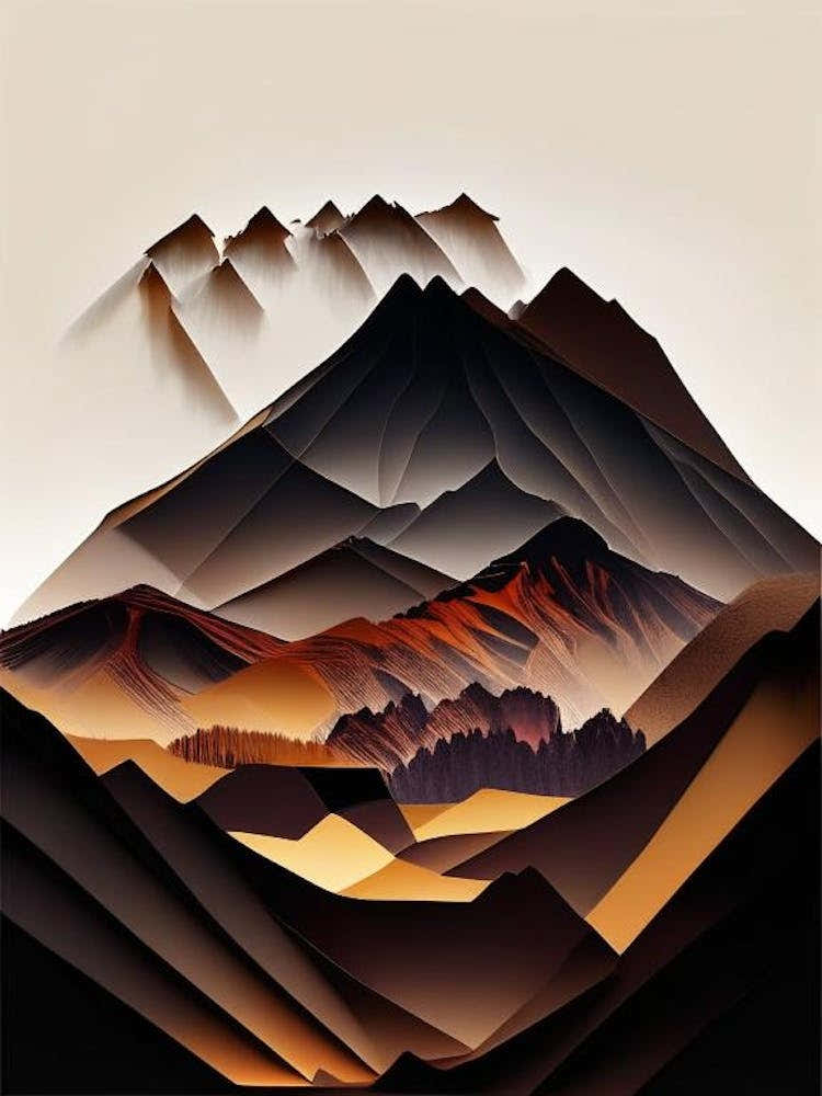 Bromo Tengger Semeru National Park Indonesia Cut Out Paper