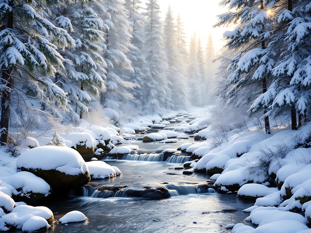 Schneebedeckter Wald