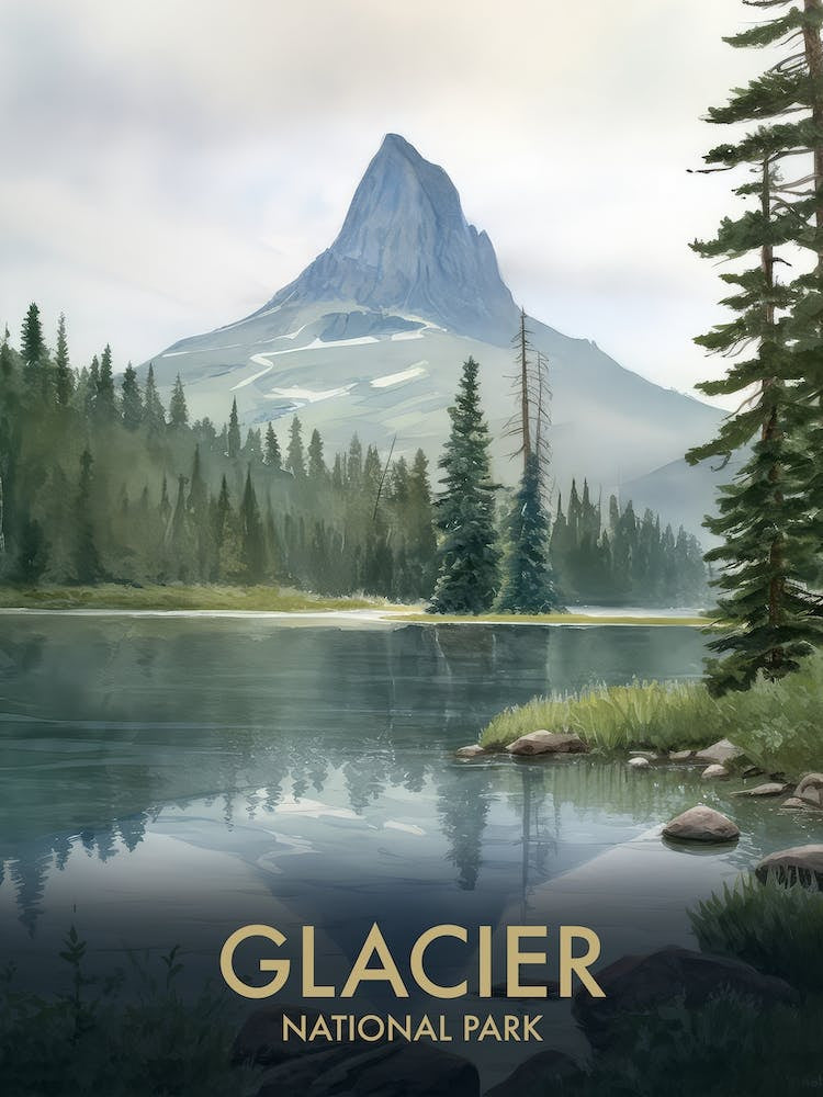 Glacier National Park Vintage Travel Poster 7