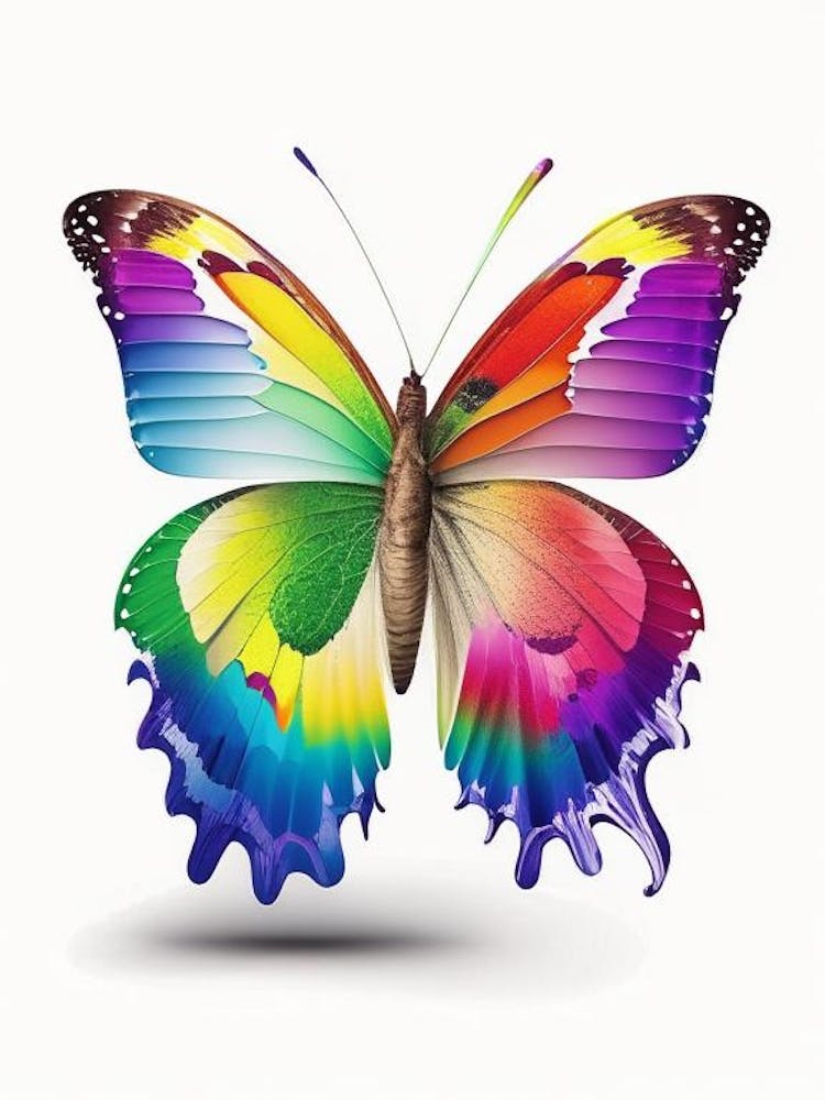 Butterfly On Rainbow Decoupage 1