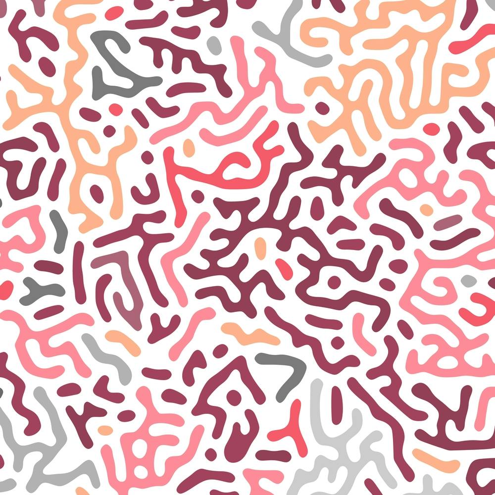 Organic Digital Shapes Pink Orange Square