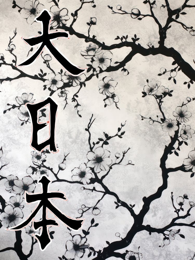Großes Japan Hokusai Poster Japanische Blumen 5