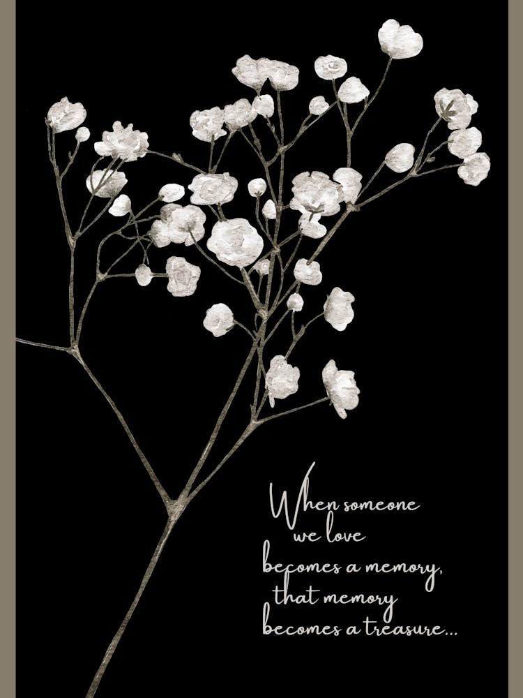 In Memory White Flowers Loss Sign version 2