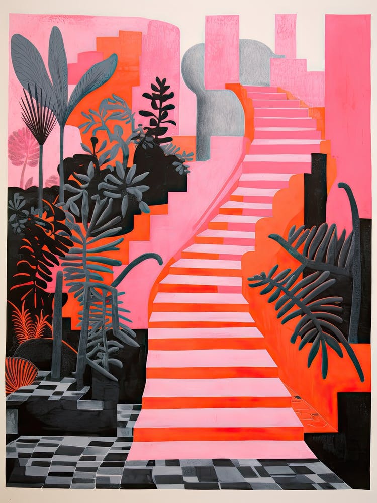 Villa Taranto Gardens Abstract Riso Style 3