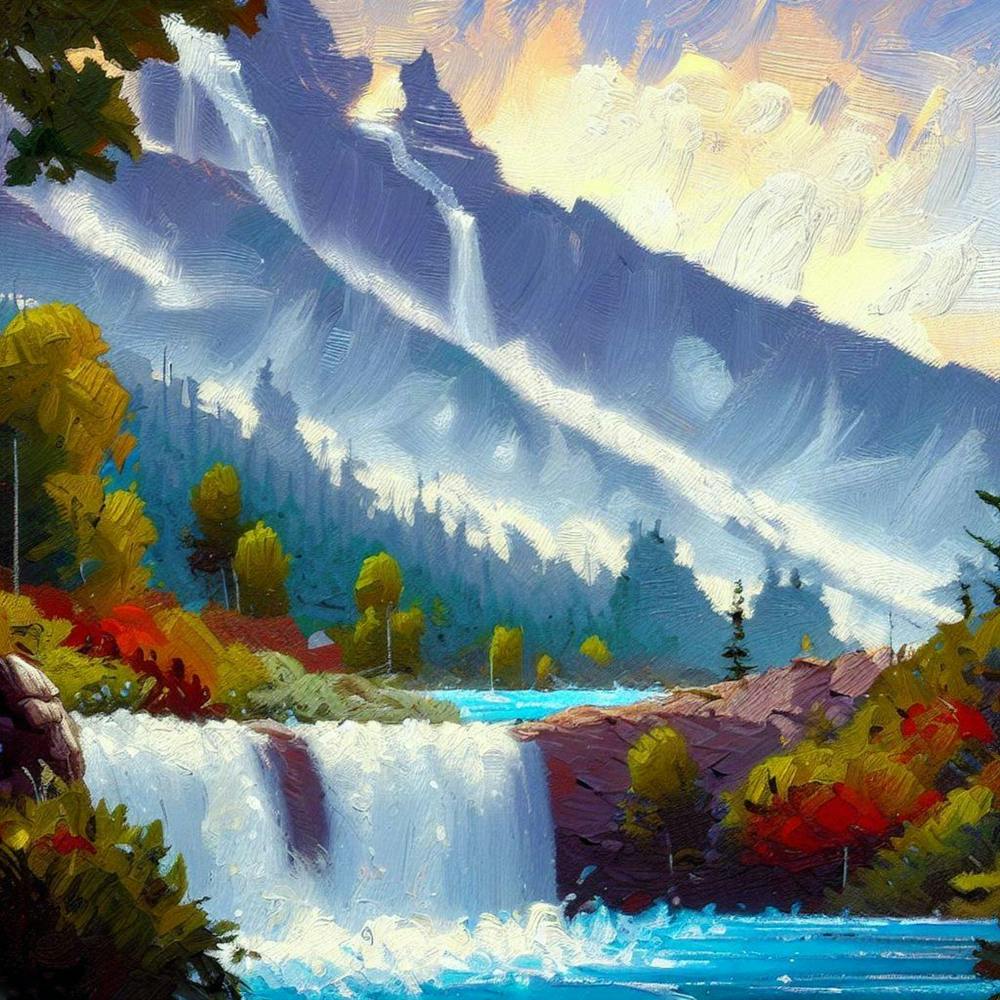 Waterfall in the mountains with stunning nature 5