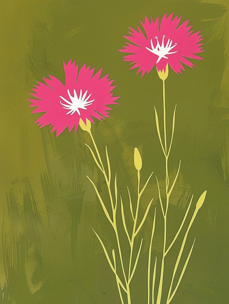 Pink & Green Cornflower 1