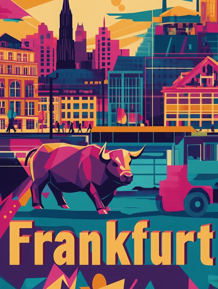 Aihrgdesign A 1970s Inspired Travel Poster For Frankfurt 1