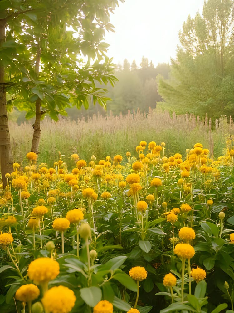 Yellow Flowers In A Field 1