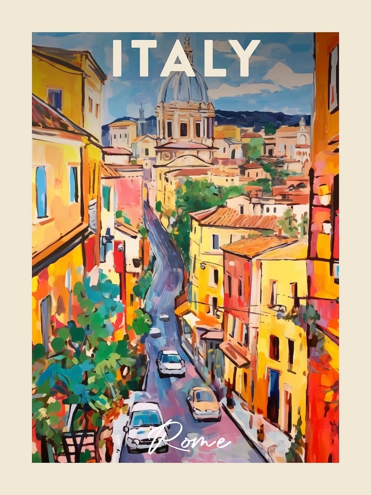 Rome Italy 3 Fauvist Painting Travel Poster