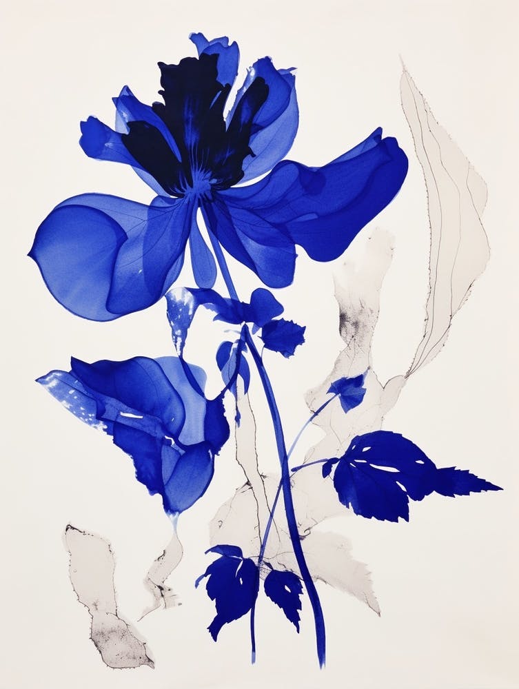 Blue Botanical Fuchsia 1