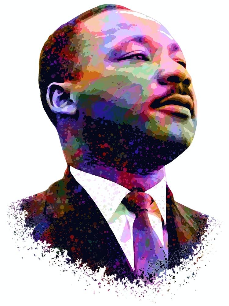 Martin Luther king jr Splash Colorful Art