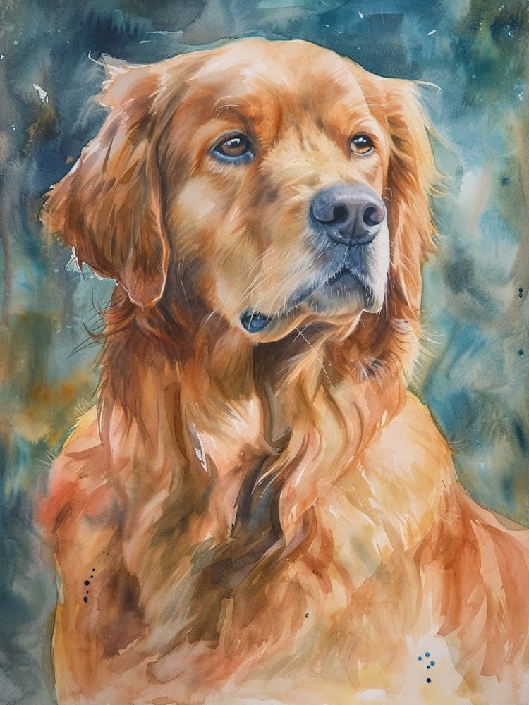 Golden Retriever Watercolor Painting 4