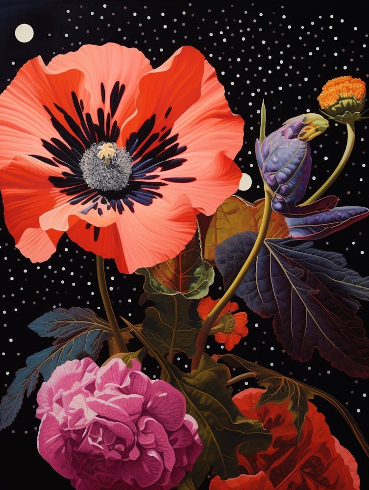 Surreal Florals Petunia 3 Flower Painting