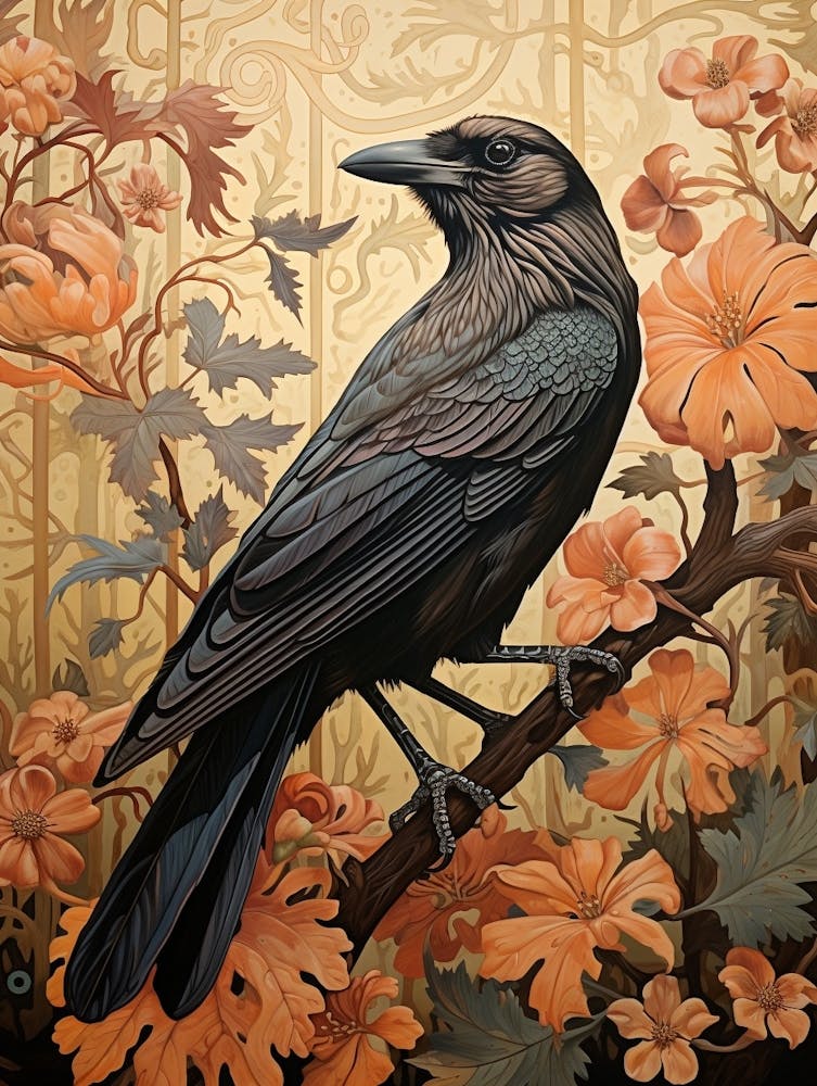 Dark And Moody Botanical Raven 2