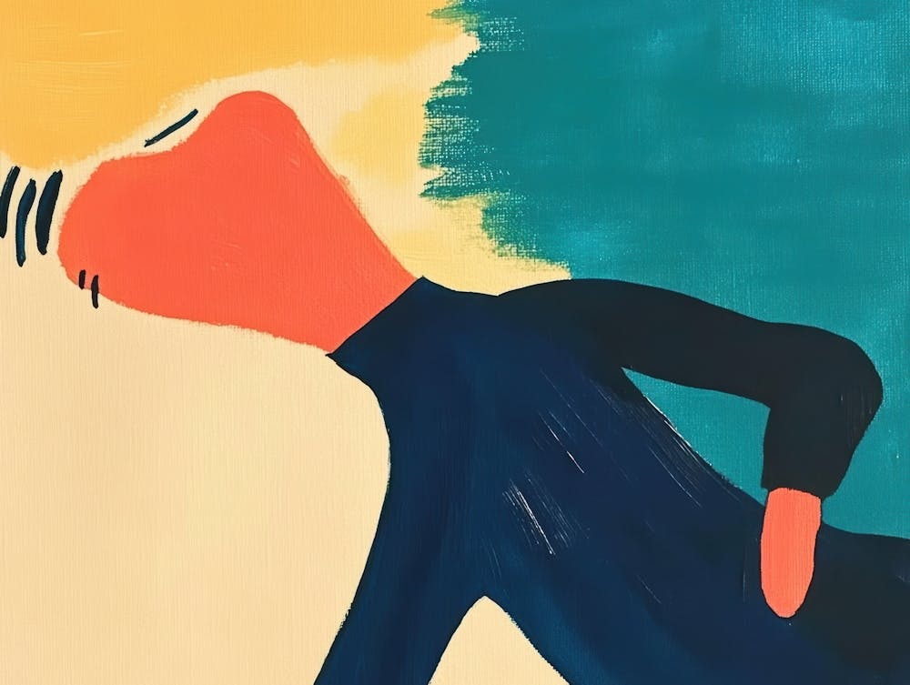Illustration Of A Woman With Back Pain