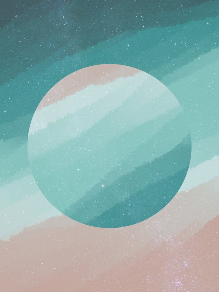 Minimal art abstract watercolor painting of calm sparkling waves