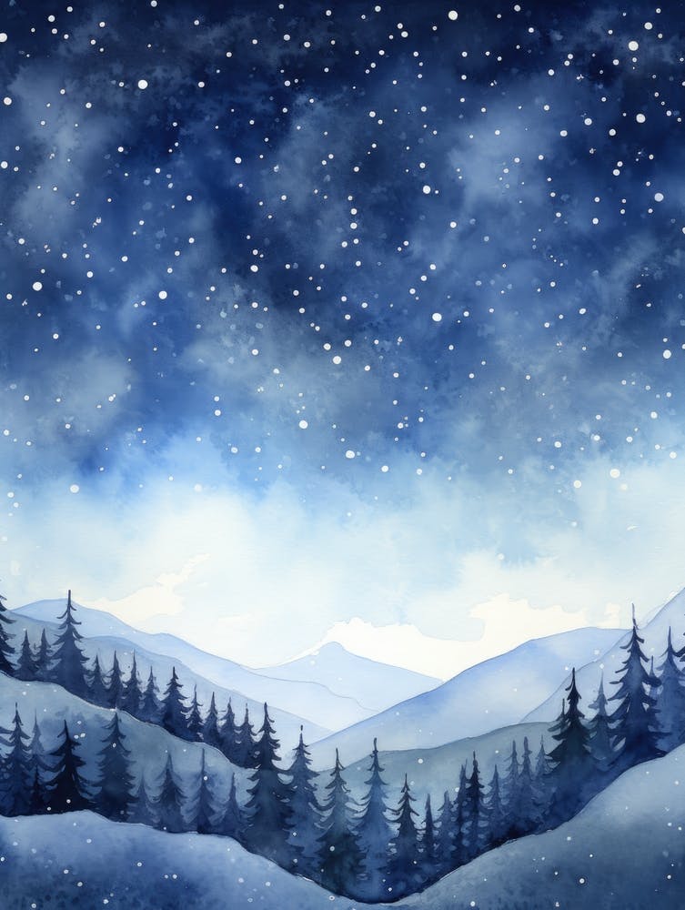 Winter Landscape Watercolor Painting 6