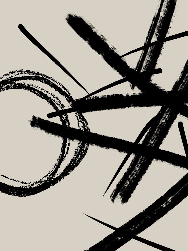 Abstract Brushstrokes With Circle