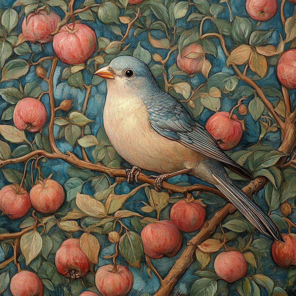 Bluebird In Apple Tree Art