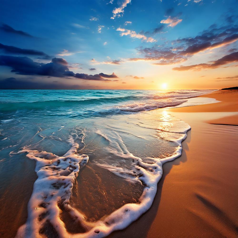 Coucher De Soleil Sur La Plage 1