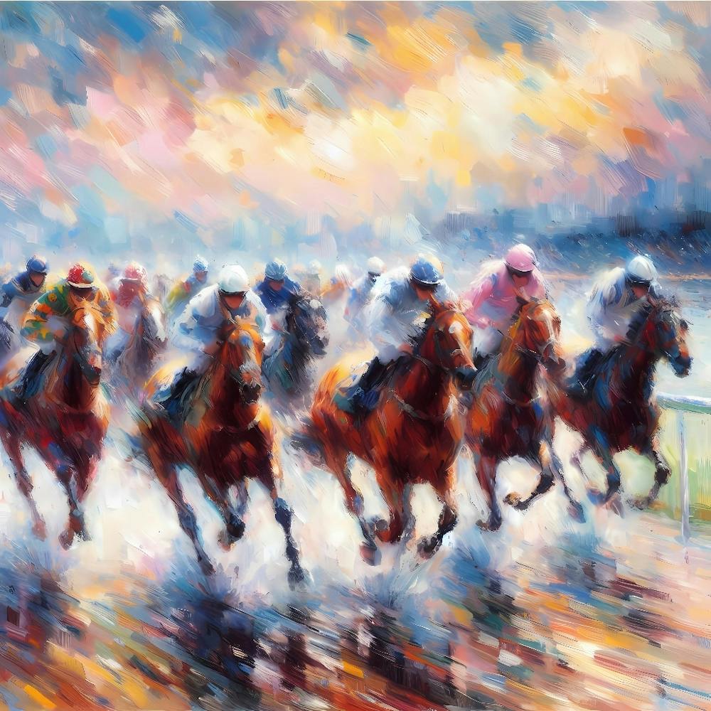 Horses Racing In The Rain 1