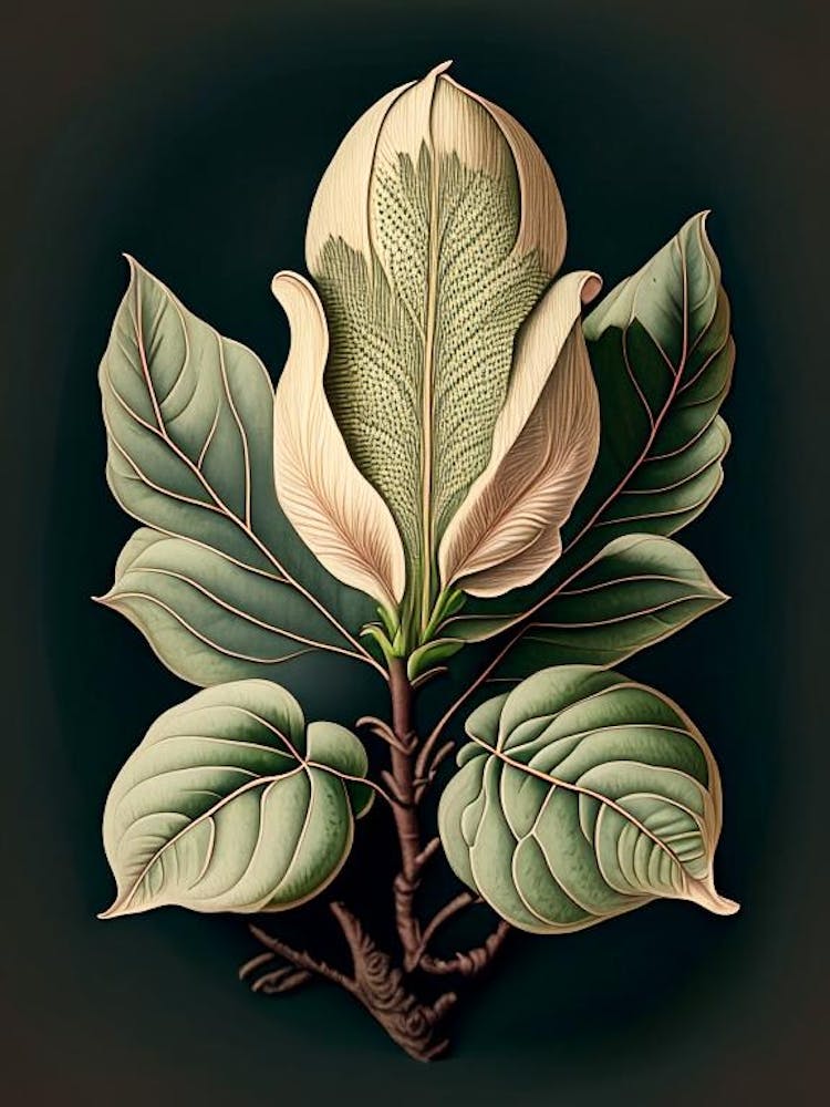Magnolia Leaf Vintage Botanical 2