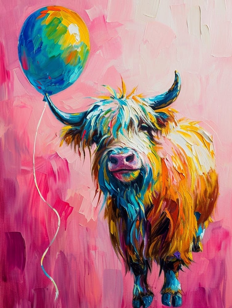 Süßer Yak 3 mit Ballon