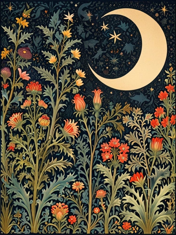 William Morris Moon And Flowers 55