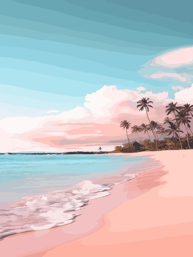 Kaanapali Beach Maui Hawaii Turquoise And Pink Tones 1