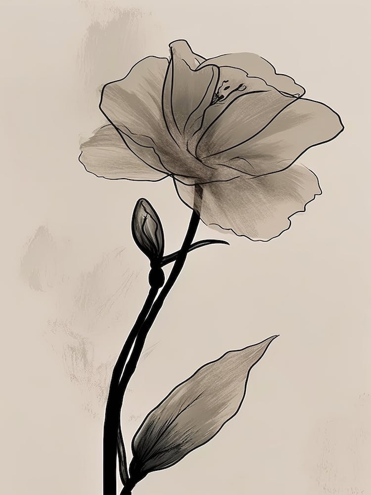 Illustration de fleurs de glaïeuls en art linéaire neutre 17